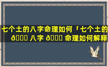 七个土的八字命理如何「七个土的 🐒 八字 🍀 命理如何解释」